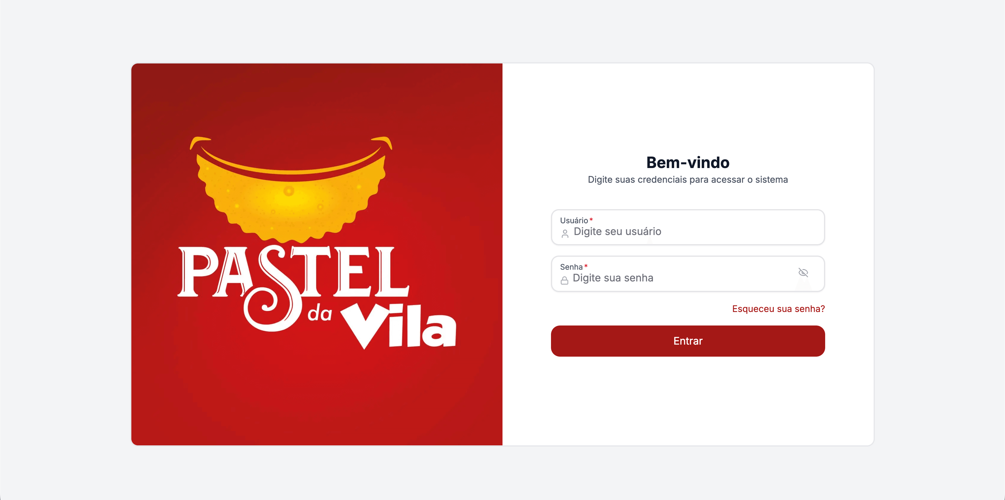 Login Pastel da Vila