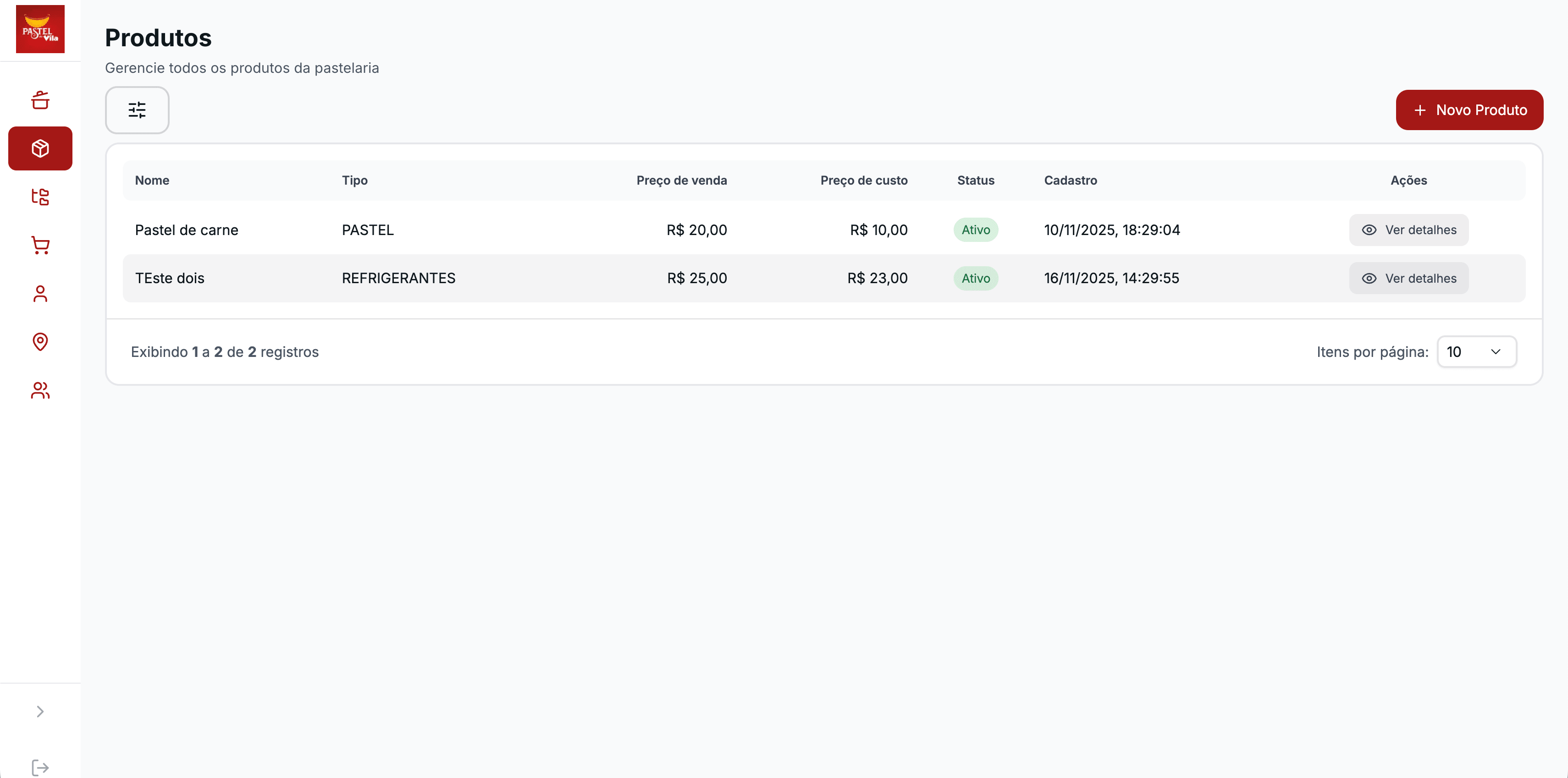 Produtos Pastel da Vila